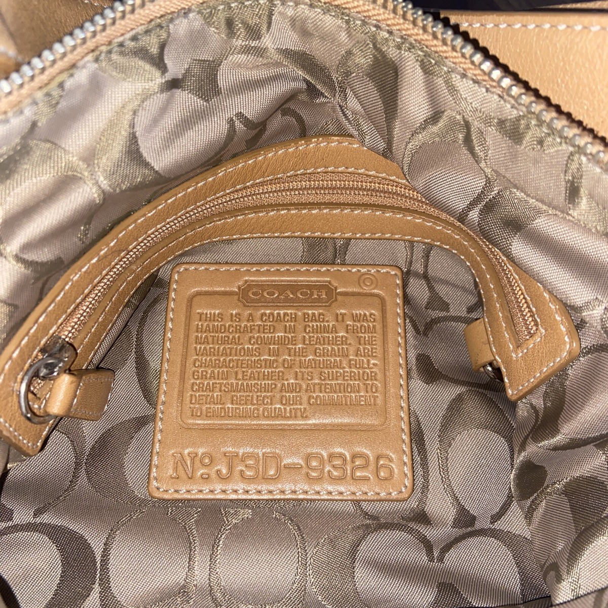 Vintage COACH No.J9D-9326 Light Brown Leather Handbag Stunning | eBay