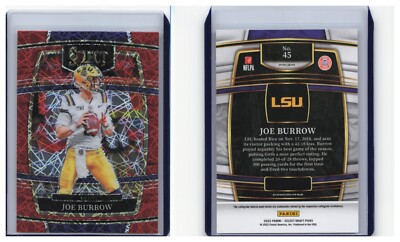 2022 Panini Select Draft Picks Red Lazer #45 Joe Burrow - LSU Tigers