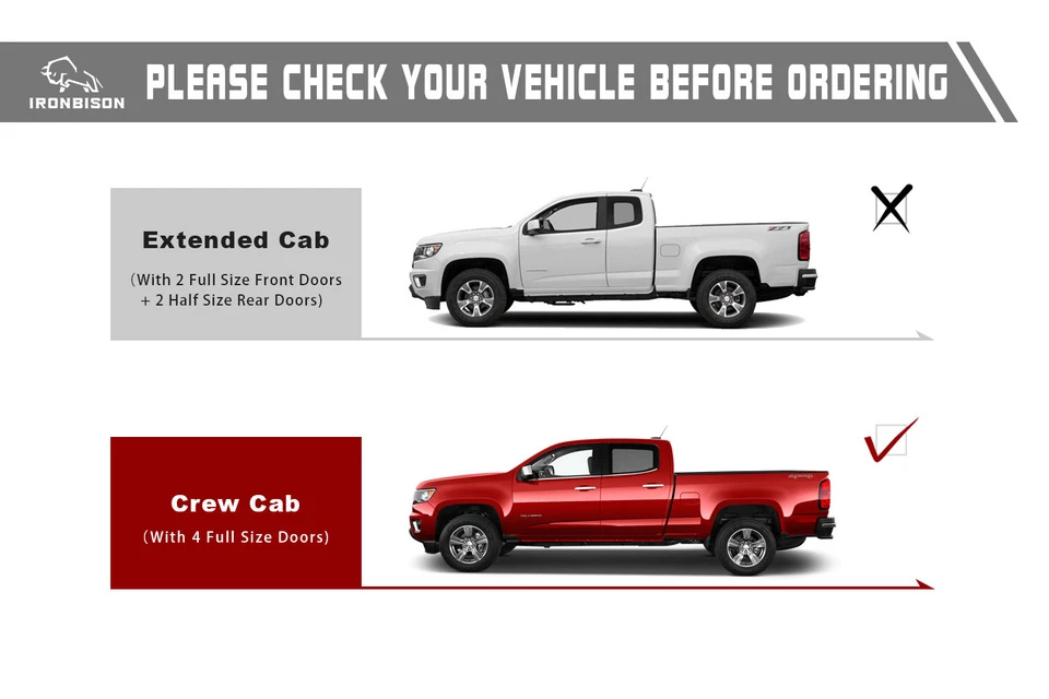 IRONBISON Running Board Steps for 2015-2025 Chevy Colorado/GMC Canyon Crew Cab - Image 3 of 4