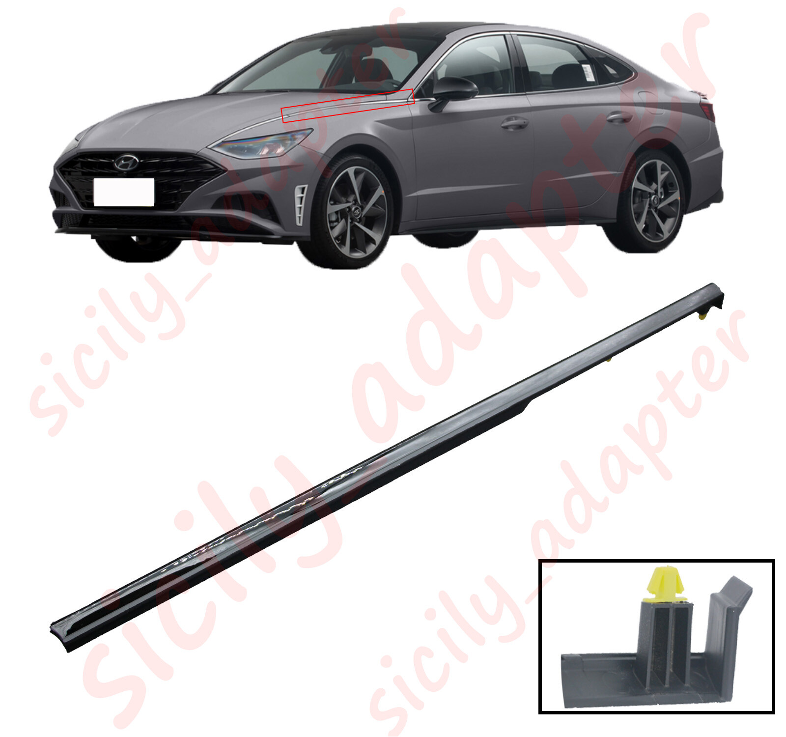 Front Left Side Fender Chrome Garnish Molding Trim For 2015-2017 ...