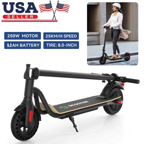 2025 ADULT ELECTRIC SCOOTER LONG RANGE FOLDABLE 5.2AH 25KM/H E-SCOOTER COMMUTER - Picture 1 of 12