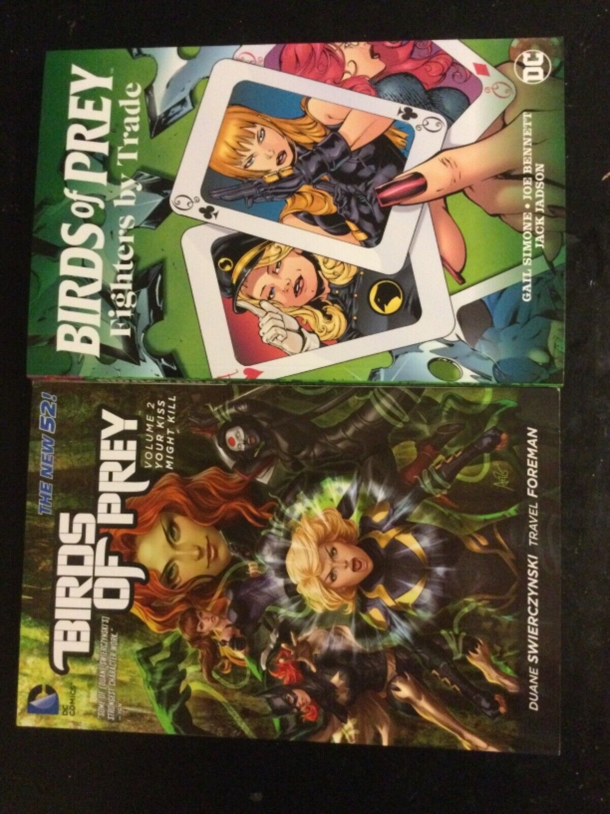 birds of prey tpb lot of 2[birds of prey v2 your kiss might kill nm-9.2 & fighte