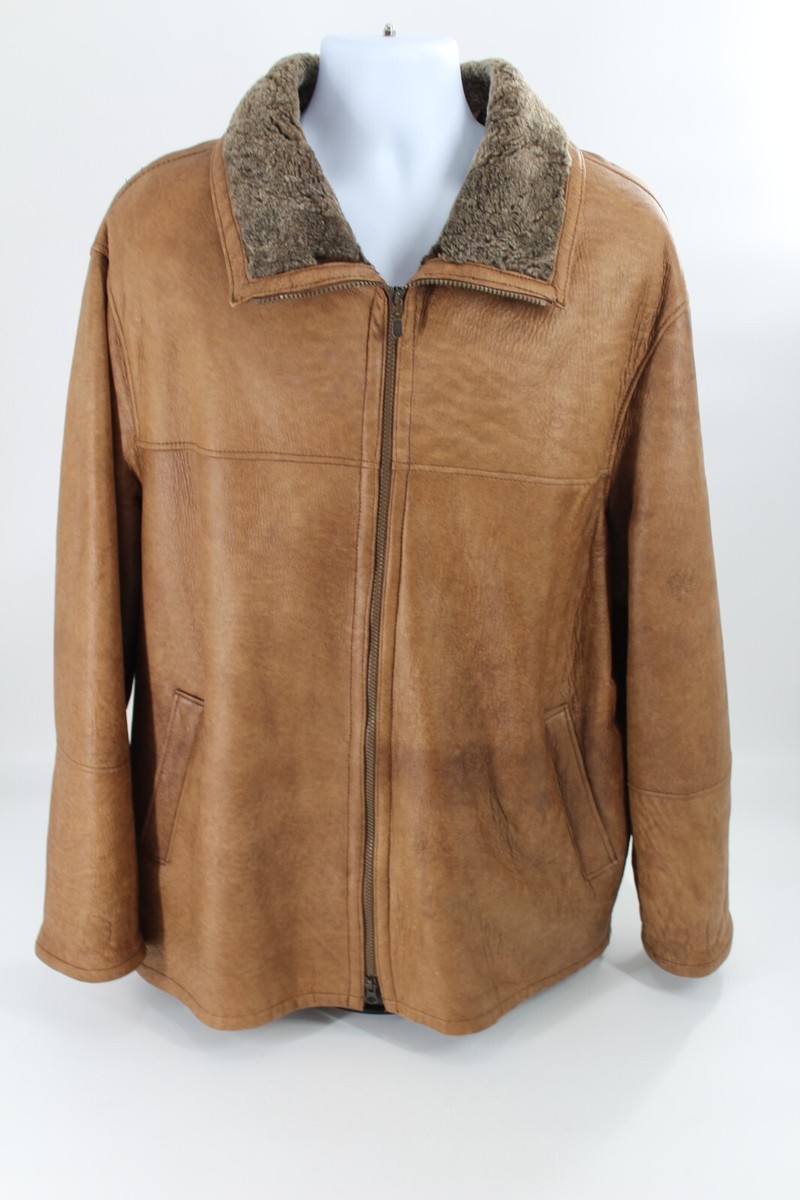 Bod & Christensen Shearling Suede Sheepskin Leather Brown Jacket