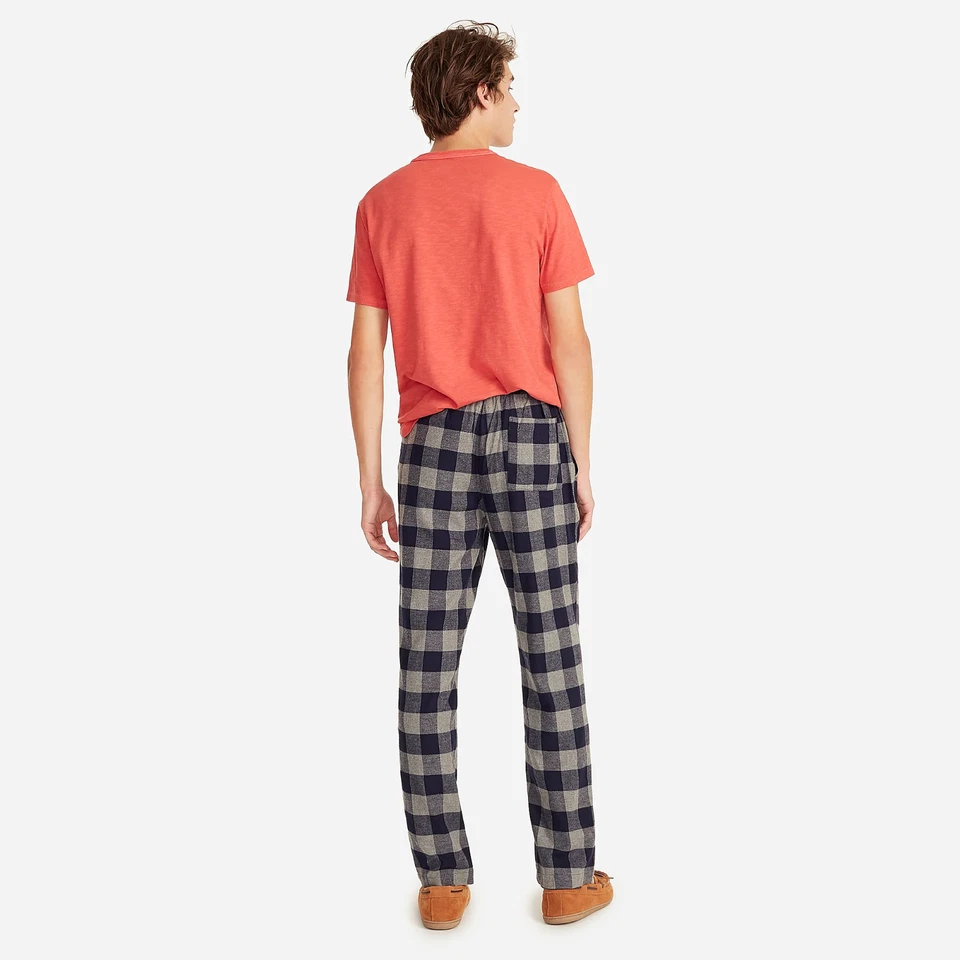 NWT J CREW Mens Buffalo Plaid Flannel Pajama Lounge Pants Sz L - Image 3 of 4