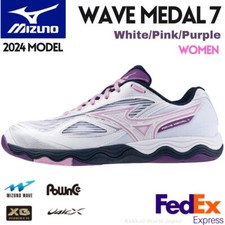 Mizuno Women Table Tennis shoes WAVE MEDAL 7 White/Pink/Purple 81GA2315 11 NEW