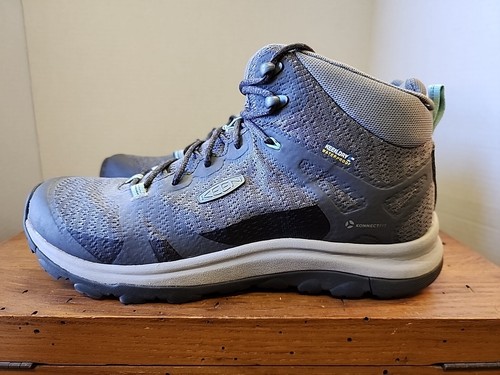 Keen Terradora II Mid Waterproof Womens Hiking Boots Sz 9 Grey / Aqua