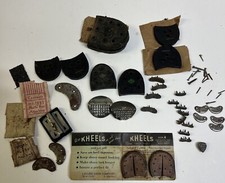 Vintage Lot Rubber Shoe Replacement Parts Heels Tacks Nails Kheels Repair Old