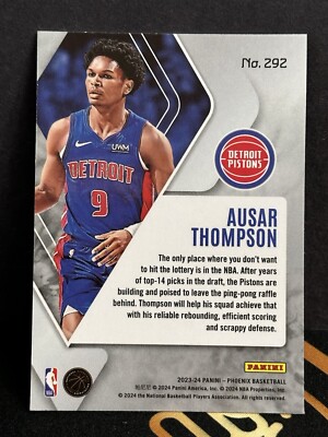 2023-24 Panini Phoenix Basketball Ausar Thompson Silver Holo RC