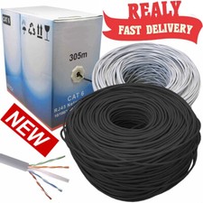 Cat6 Network Ethernet Cable RJ45 Lead UTP CCA Roll Reel Boxed Outdoor Lot UK