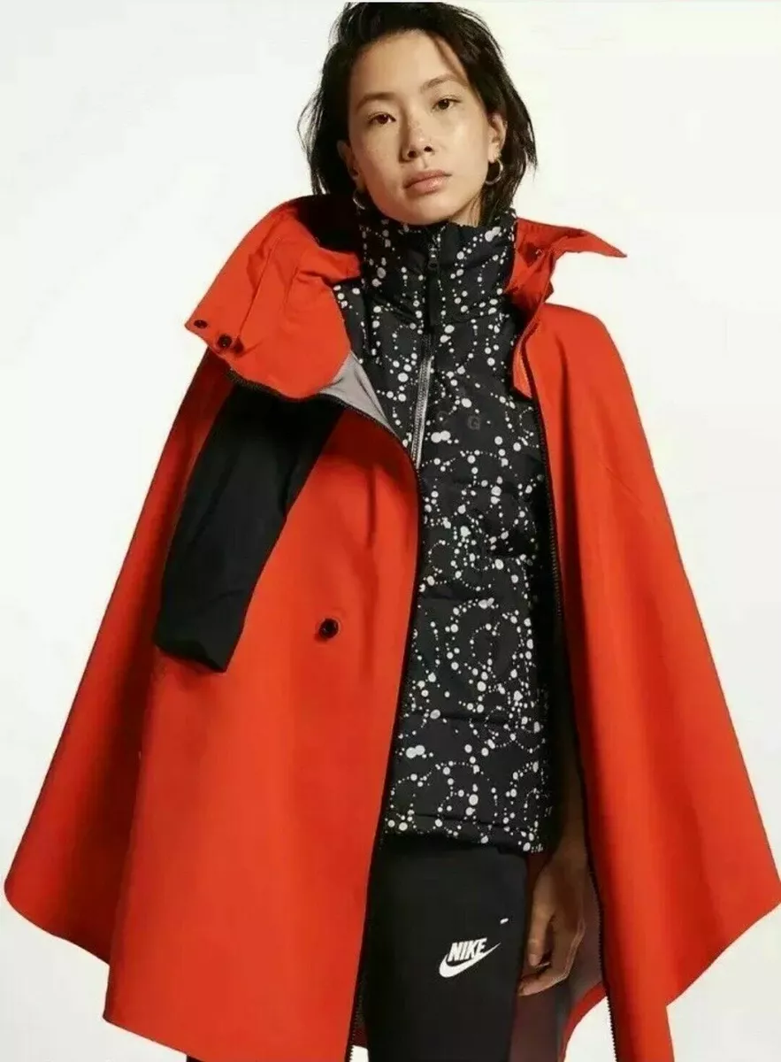$650 Nike Nikelab ACG Gore-Tex 3-in-1 Poncho Rain Snow Down RED BLACK Women's L