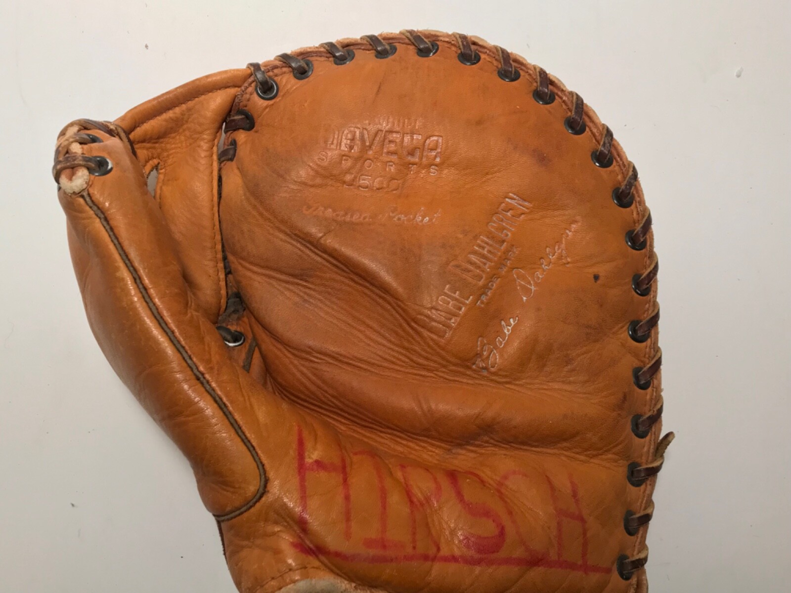 BABE DAHLGREN GENUINE COWHIDE Davega D500 1st Baseman GLOVE Mitt 1930’s