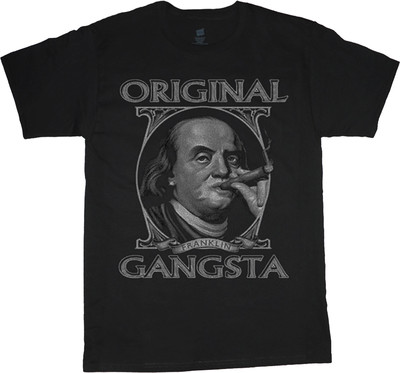 Benjamin Franklin original gangsta t-shirt for men funny cool t-shirt