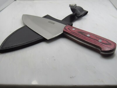 HIGH QUALITY DURABLE DEFENDER XTREME STAINLESS STEEL BUTCHER KNIFE 10'' - RED HAN