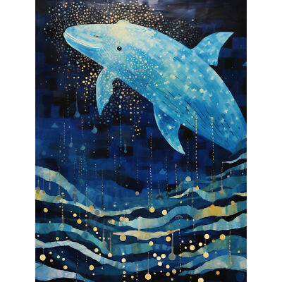 Blauwalbruch Winter Wasser Mondschein Meereslandschaft Wellen Kunst Leinwanddruck 18x24