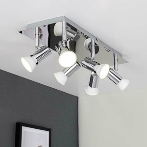 240v 6 Way Spot Bar Ceiling Light Gu10 Bulbs Livingroom Kitchen