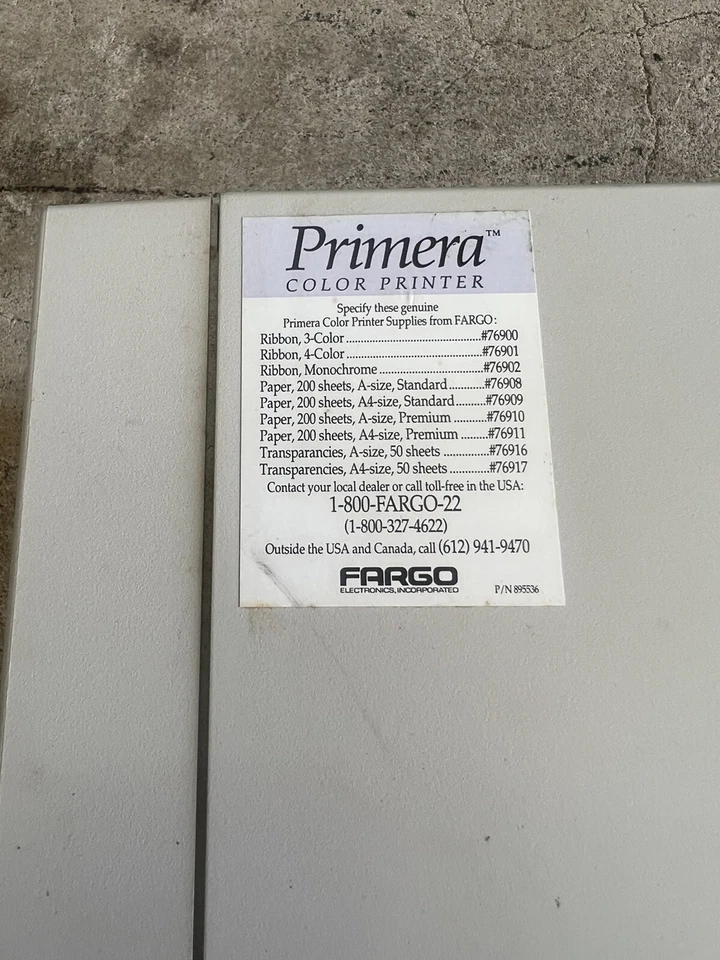 Primera Color Printer Thermal Transfer Color Printer (No AC Adapter) Tested - Image 3 of 4