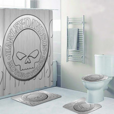 Harley Davidson Legendary Motorcycle Art Printed Shower Curtain or Bathroom Sets