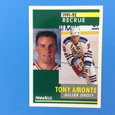 Tony Amonte 1991-92 Pinnacle French Rookie Card #301 NHL New York Rangers. rookie card picture