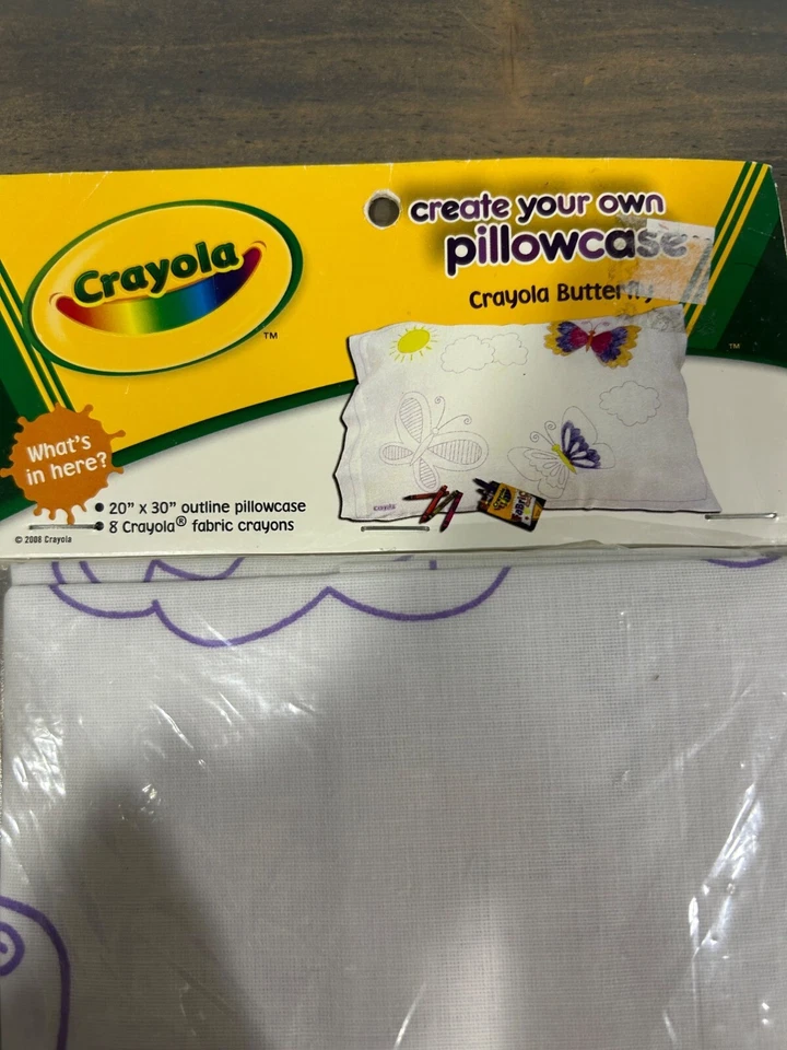 Hallmark Crayola Crea Tu Propia Funda de Almohada Diseño Mariposa Color en Tela Cra Foto 2 de 4