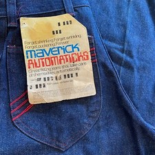 1970s Vintage MAVERICK Kid's Flared Jeans Retro Dark Wash Denim Pants