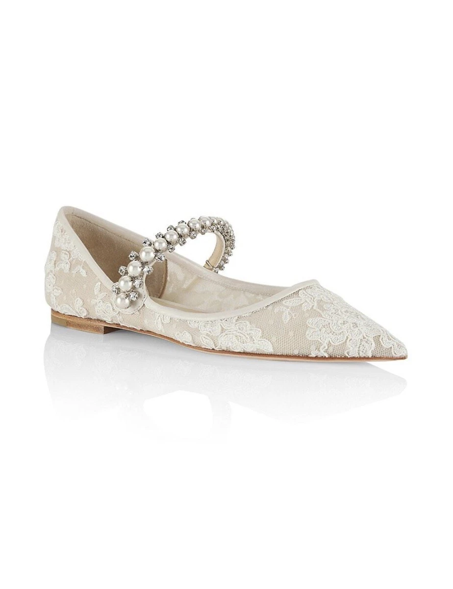 Jimmy Choo Baily Embellished Lace Flats size 39 | eBay