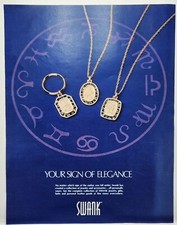 1980 Swank Zodiac Signs Jewelry & Accessories Retro Original Print Ad 80s