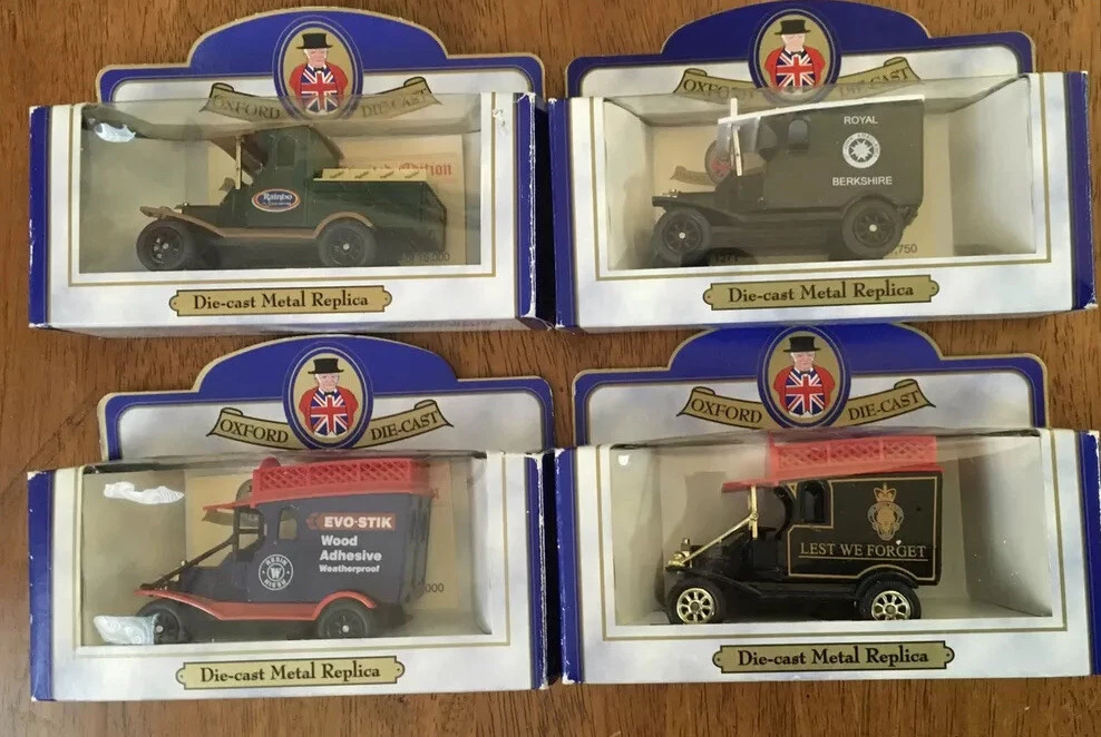 VANS Quattro furgoni Ford Oxford pressofusi modello T