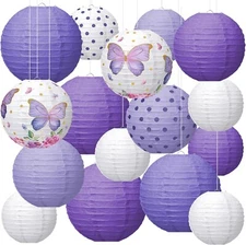16 Pcs Butterfly Party Hanging Decorations Butterfly Paper Lanterns Birthday etc