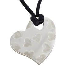 Heart Necklace Womens Stainless Steel Love Pendant Anniversary Gift