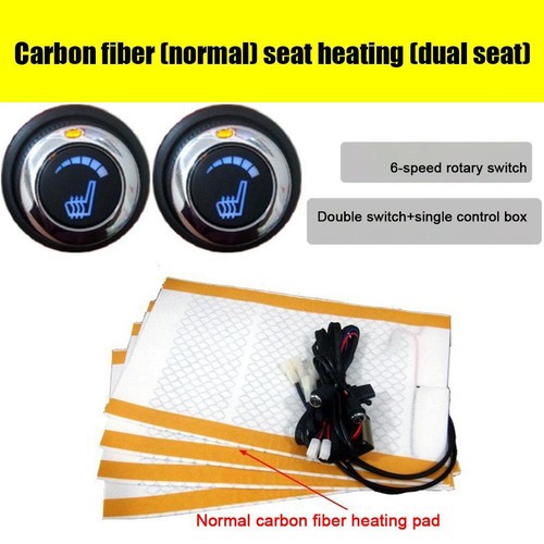 Seats Carbon Fiber Heated Seat Heater Pad Kit Car Cushion Switch 12V
