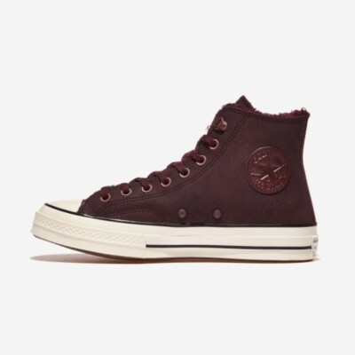 Converse Chuck 70 High Distressed Leather Bloodstone Mens Womens Sneakers