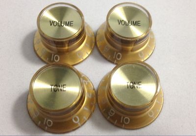 Black Bell Hat Knob With Silver Insert For Gibson Guitar - Volume/Tone Control Knob, Metric Pot Fit