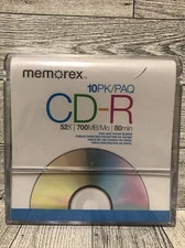 NEW Memorex 10PK CD-R 52X 700MB 80min 10 pack CD-R Discs w/Paper Sleeves