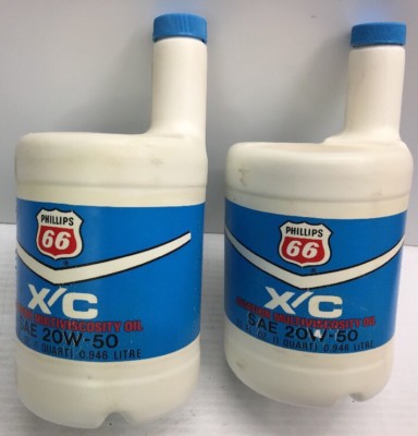 NOS 2- AVIATION OIL Phillips 66 X/C  20W-50 Engine Aircraft  New Old Stock