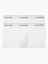 Calvin Klein Men's NB1541-100  Modern Cotton Stretch 2-Pack Low Rise Trunks L