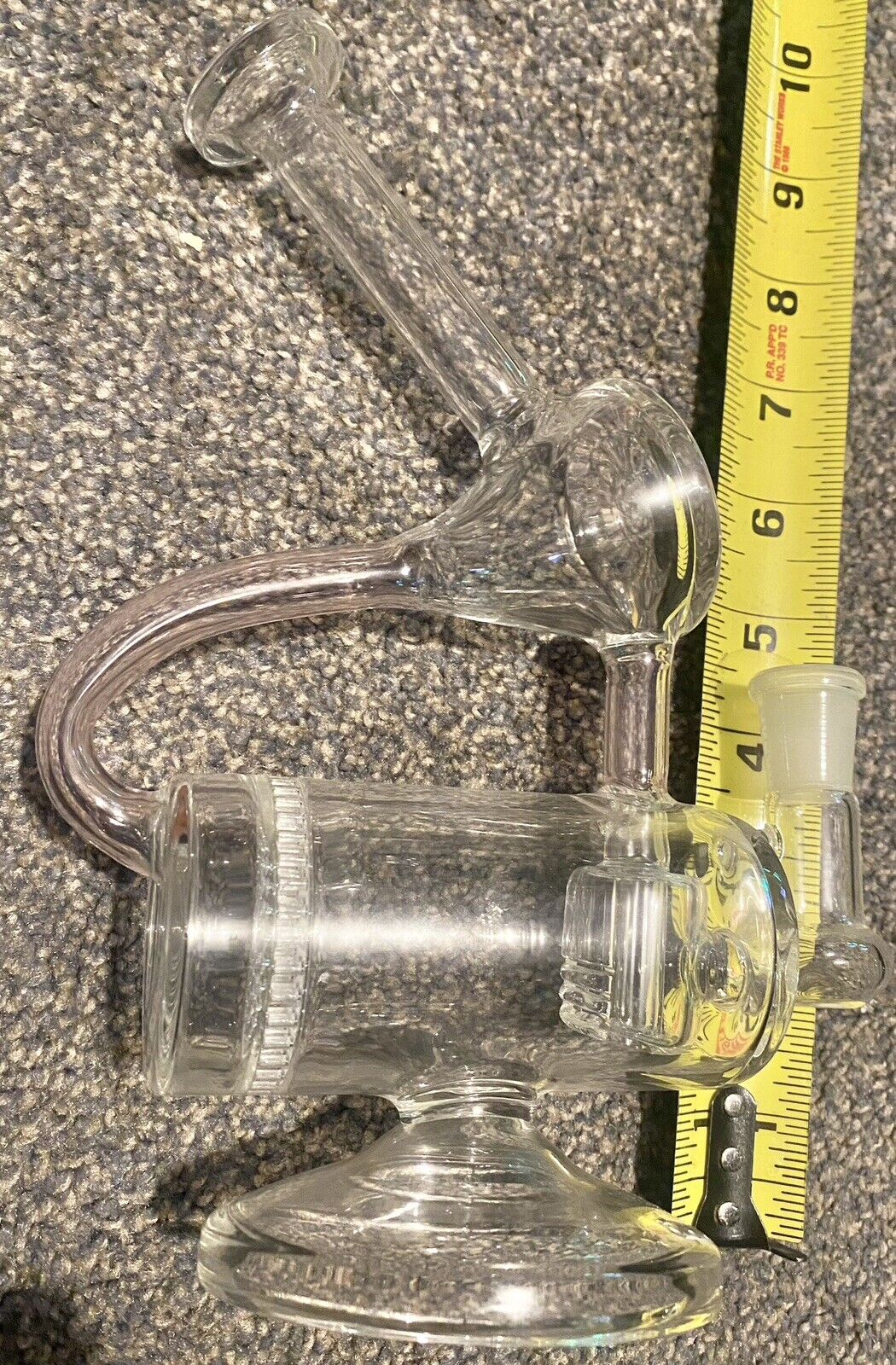 Pinkish Double Perc. Recy. Glass Bong. Available Now for 70.00