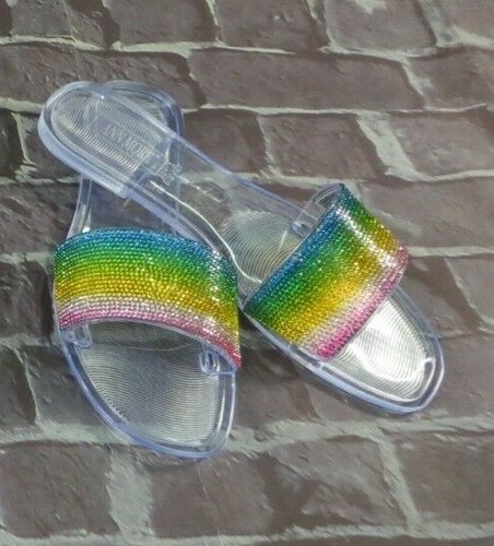 Jelly Sandal "VALDOSTA2" Women's Slide Flat Flip Flop w/Rhinestones - Ann More - Picture 12 of 12