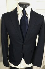 J CREW LUDLOW SLIM SIZE 34 SHORT NAVY 2 BUTTON WOOL-COTTON 2 BUTTON SPORTCOAT