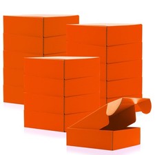 15 Pcs Orange Cardboard Boxes Shipping Boxes, Recyclable Colored Corrugated C...