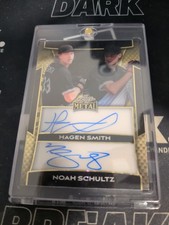 2025 Leaf Metal Dual Auto, Hagan Smith & Noah Schultz Red Crystal 1 Of 1! #da-14