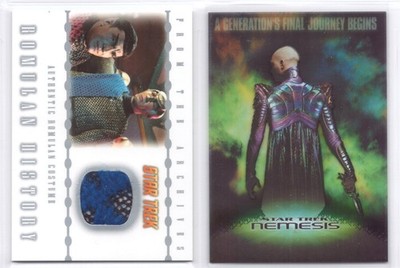 Star Trek Nemesis case topper set of 2 cards. Costume and Poster.