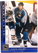 2001-02 BAP Memorabilia Sapphire Chicago Sun-Times Owen Nolan /10 Sharks
