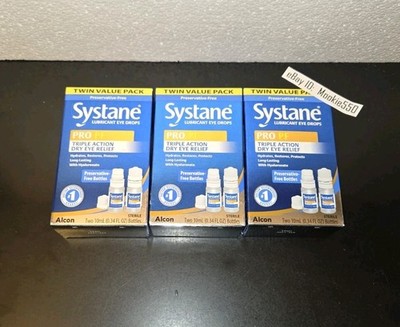 EXP 01/2028! 3 Lot TWIN PACK SYSTANE PRO PF Preservative-Free Dry Eye Drops
