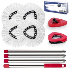 Spin Mop Head Handle with O Cedar EasyWring 1-Tank System, 4 Mop Replace Head...