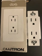 Lutron Claro Duplex Receptacle, 15-Amp, CAR-15H-WH, White Electrical Outlets