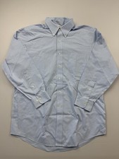 Brooks Brothers Dress Shirt Mens 16.5 Blue Check Non Iron Long Sleeve Cotton