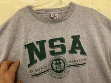 VINTAGE NSA -National Security Agency Unisex T Shirt; XL; Gray; PreOwned & Excl