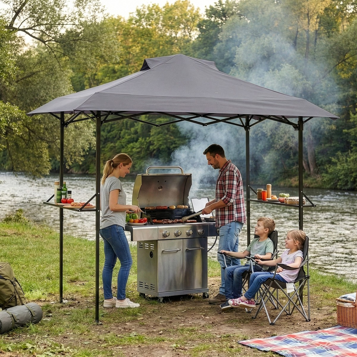 4 room camping tents Chihee Tunnel Tent Person Family Tents with 2 Doors Extra Large Weatherproof Shelter 4 Seasons Tents with Screened Porch Awning Include Rainfly Carry Bag Travelling Outdoor Länge:80 cm Tent stakes included cat:rain poncho Smoozip +7 Sovepose -