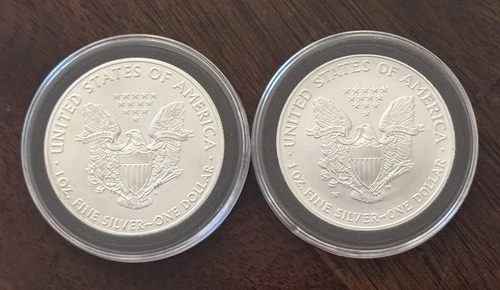 American Silver Eagle $1 Coins – 2oz .999 Fine Silver Lot 2021 and 2007
