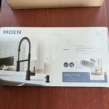 NEW MOEN 87194BL Indi Single-Handle Pulldown Kitchen Faucet-Matte Black B154